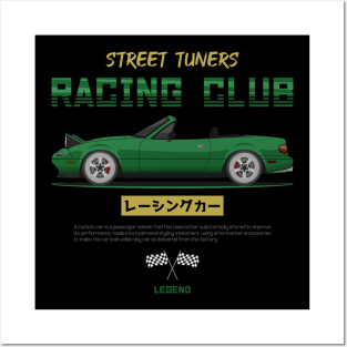 Tuner Green NA Miata Roadster JDM Posters and Art